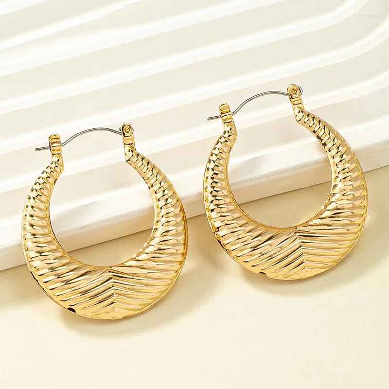 Hoop Earrings MITTO DESIGNED FASHION JEWELRIES AND ACCESSORIES GOLD PLATED STAMPED TEXTURED EARRING