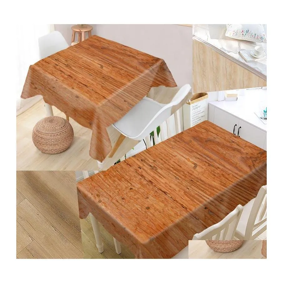 Table Cloth Nice Wood Tablecloth Oxford Fabric Dustproof Dinner Party Decoration Er For Wedding Drop Delivery Home Garden Textiles Cl Ot7Ur