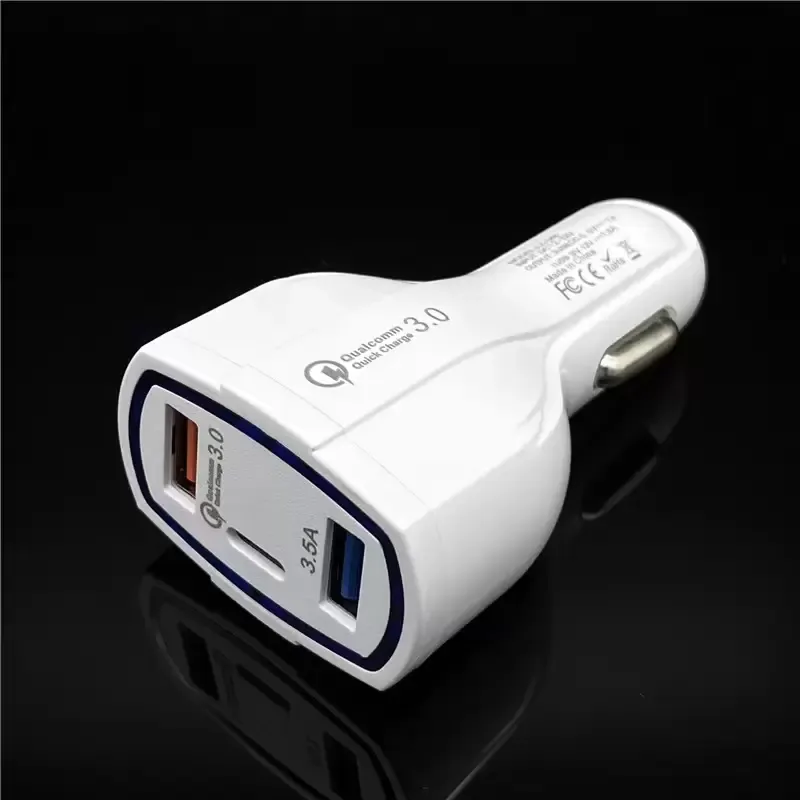 35W 7A 3 Ports Autoladegerät Typ C und USB-Adapter QC mit Qualcomm Quick Charge Technologie für Handy GPS Power Bank Tablet