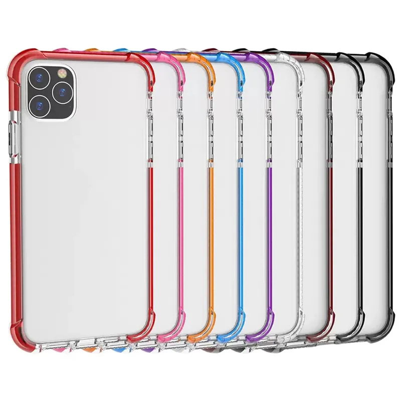 Premium Shockproof Case Dual Colors Transparent Clear Acrylic Phone Cases for iPhone 15 14 13 12 11 Pro MAX Mini XS Max X XR Samsung S23 Military Drop Proof Back Cover