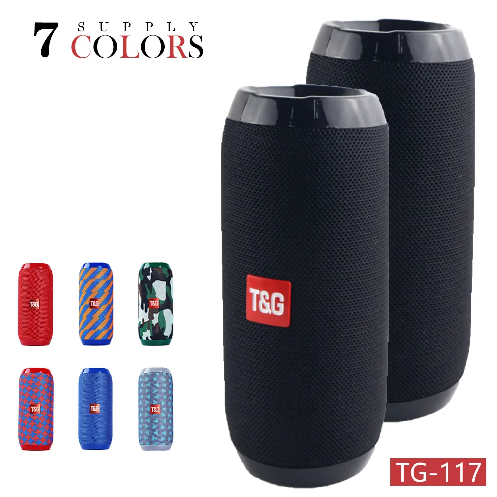 Portable Speakers Waterproof Outdoor TG117 Bluetooth compatible Wireless Bass Column Computer Sound Box Radio USB Subwoofer 221011