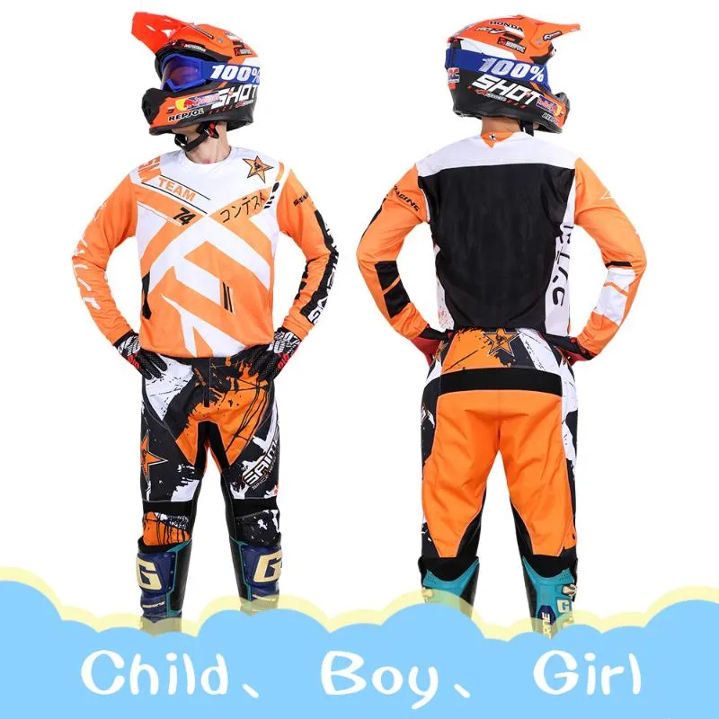 Ropa de motocicleta Motocross Jersey y pantalones Ropa para niños Big Boy  Girl Kid Student Racing Suit Gear Set SAIMENG ATV