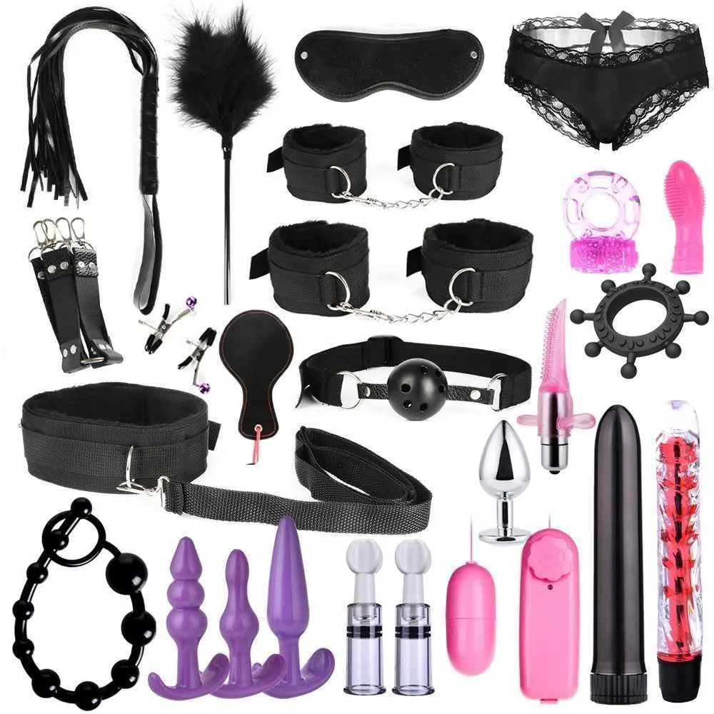 Wibrator 13/15/17/26pcs BDSM Bondage Containst Kit Bullet Ha Gv3l