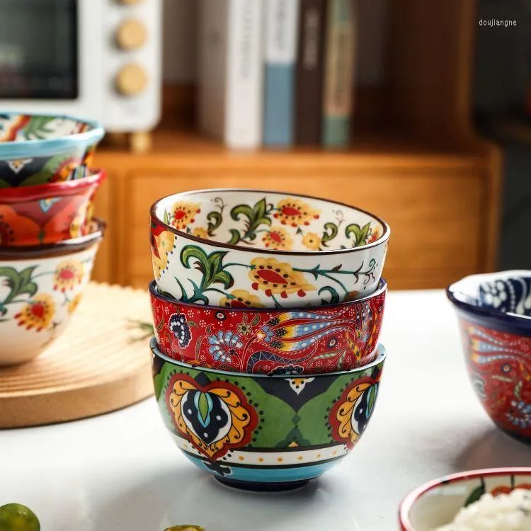 Миски богемный рис домашний домашний творческий персонализированный керамический вид