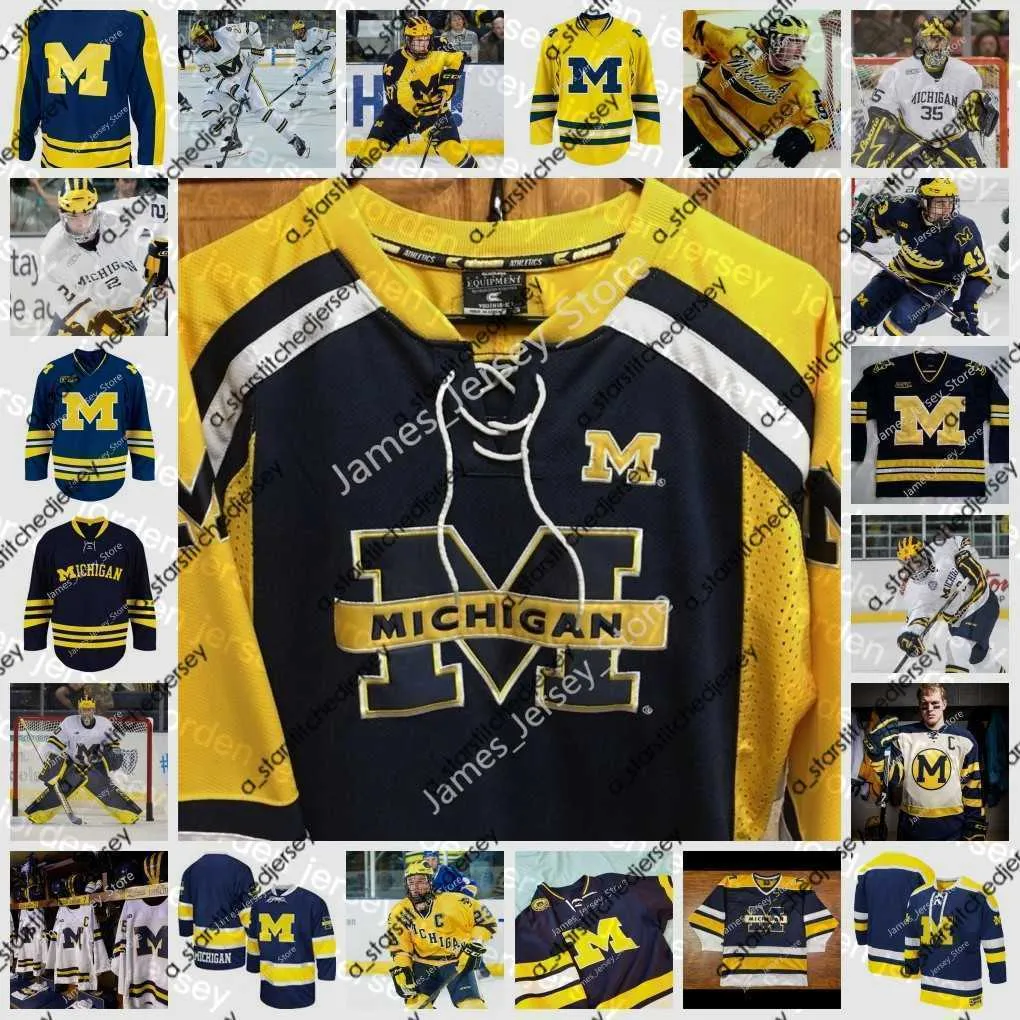 College Hockey Wears NEW College Hockey Wears 2022 NCAA Custom Michigan Wolverines Stitched Hockey Jersey 6 Jack Summers 7 Nick Blankenburg 9 Eric Ciccolini 10 M