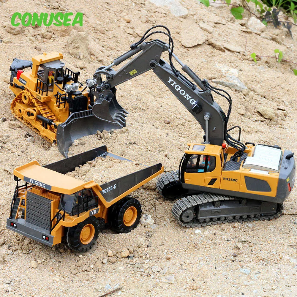 Voiture Électrique/RC RC Pelle Bulldozer Camion Jouets Pour Garçon 2.4G  Télécommande Dumper Véhicule Dingénierie Tracteur Chenille Cadeau  Danniversaire Enfant T221214 Du 32,48 €