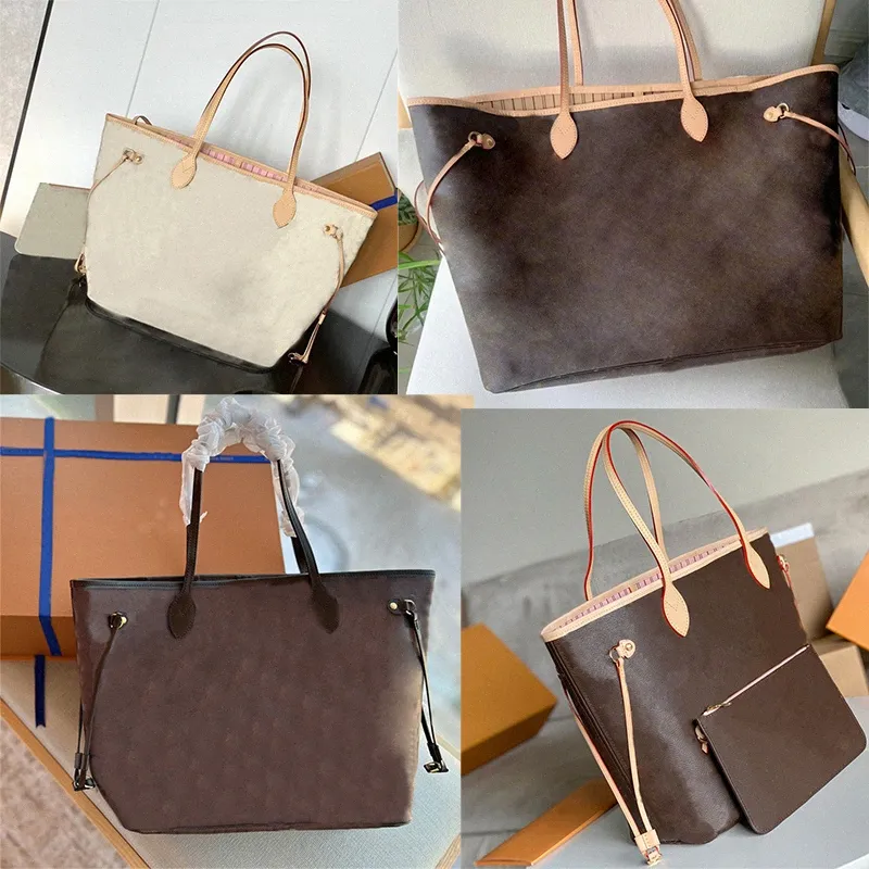 Designermode Neverfull MM GM Dames reliëf Neverfulls boodschappentassen Klassieke volledige handtassen Lederen nooit luxe draagtas Handtas Tas Fulls