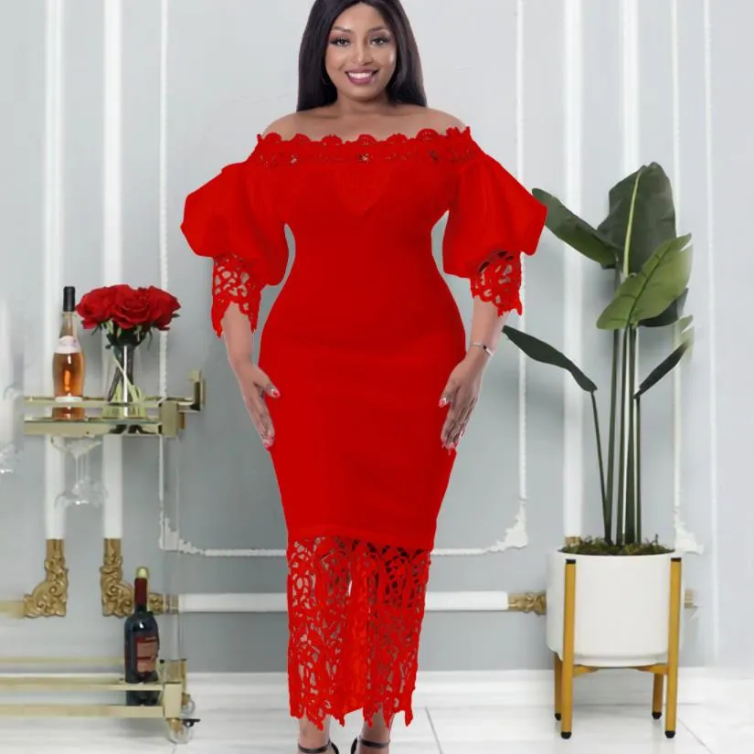 chinese dress ladies Sirith Black Elegant Off Shoulder Lace Dress Wedding Guest Women Maxi Party Formal Gowns Slim Fit Mermaid Bodycon Long Sleeve High Waist,L main image 0