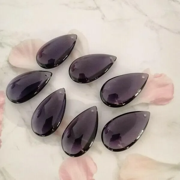 Avize Kristal Kamal 10 PCS 36mm Violet Pürüzsüz Gözyaşı Prizmaları Sergililer Lamba Parçaları Asılı Süs Düğün Ev Dekorasyon