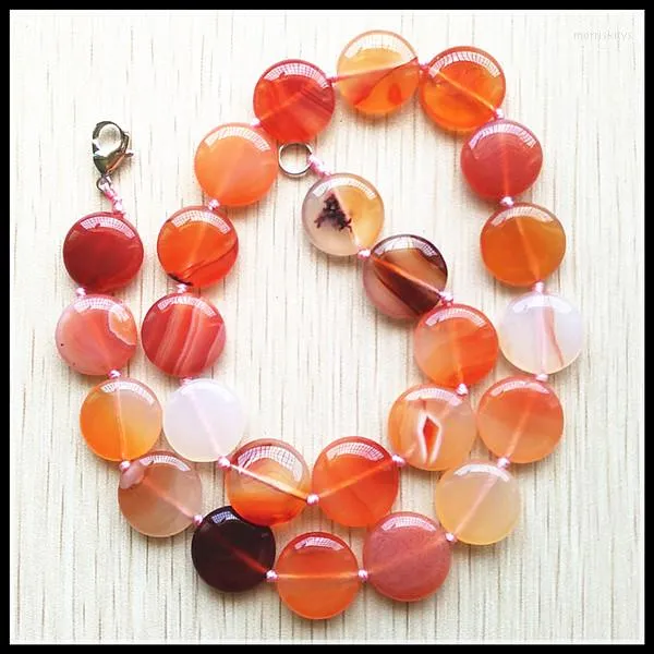 Choker Nature Carnelian Stone Round Shape Pärlor Pendants Halsband smycken ädelsträngar 48 cm längd Tiger Eye Opal Agatee