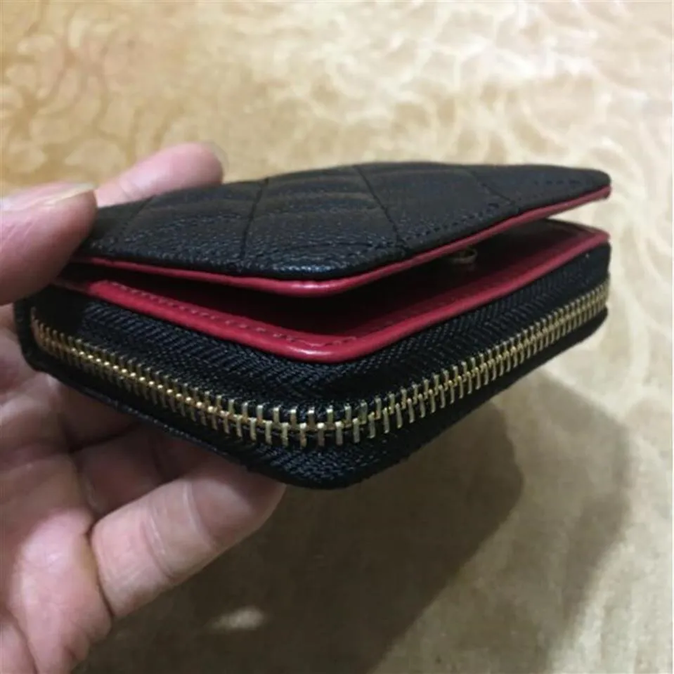 2021 dame pochette portefeuilles élégant noir combinaison portefeuille femmes porte-carte Paris mode métal gland sac à main fermeture éclair pouch256v