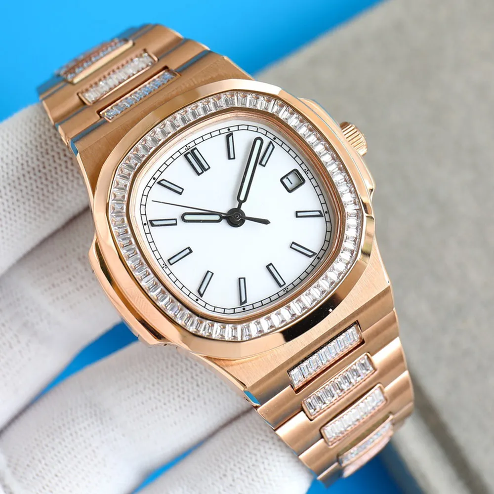 PatekPhilippe Philip PP Diamond Watch Patcs Watch Mens Automatic Mechanical Watches Business Wristwatches Sapphire with Patel Diamondstudded Steel