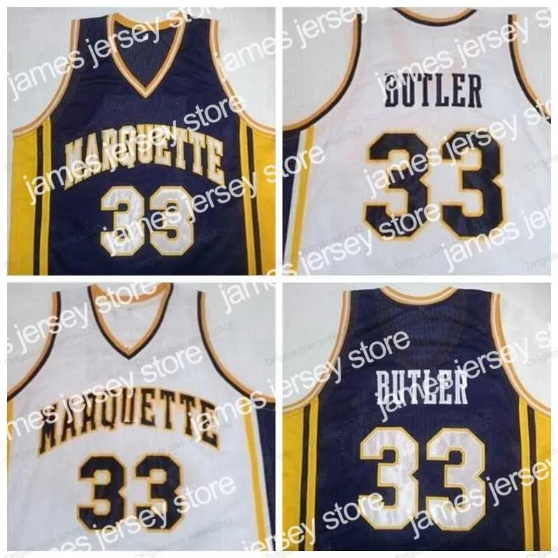 Basketbal Jerseys Custom #33 Jimmy Butler Marquette College Basketbal Jersey Heren Gestikt Elke Maat 2XS-5XL Naam En Nummer Top Kwaliteit