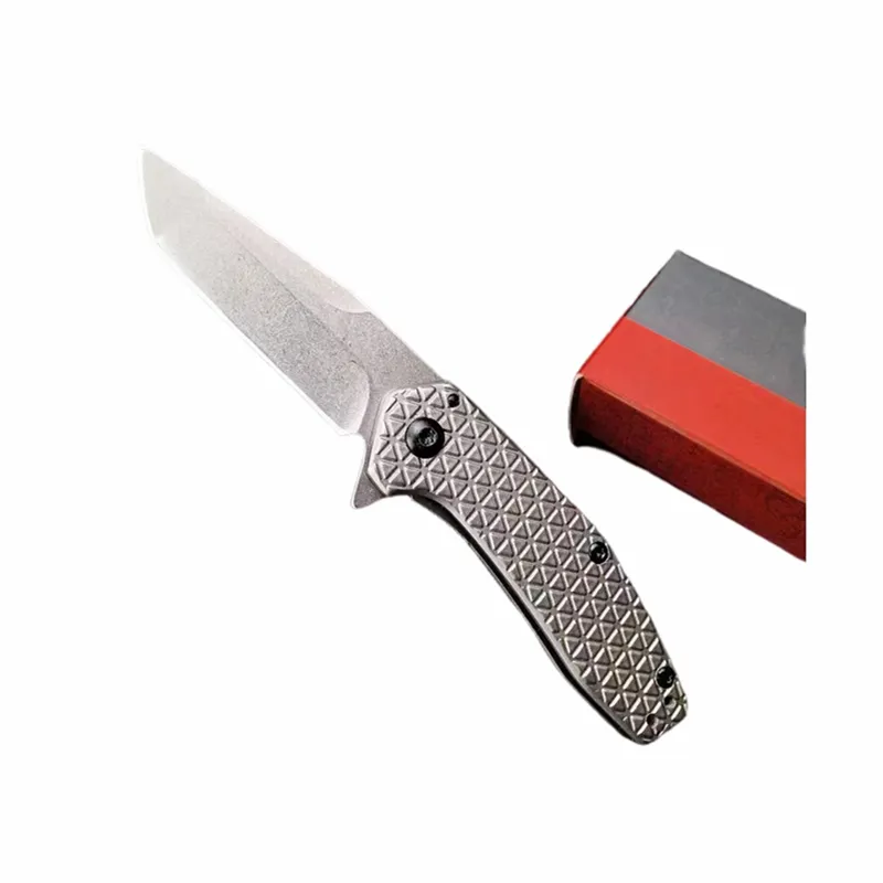 Hot KS1324 Assisted Flipper Folding Knife 8Cr13Mov Stone Wash Blade Aviation Aluminum Handle EDC Pocket Knives