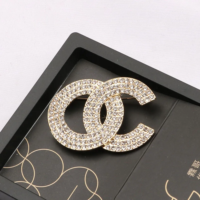 Brooches Classic Fashion Brand Designer Design Double Letter Gold