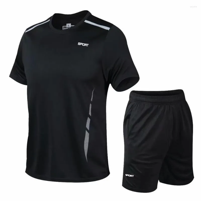 Running Set Men Sports Suits kostymer Set Gym Fitness Clothing Summer Football Uniforms Tennis Sportkläder