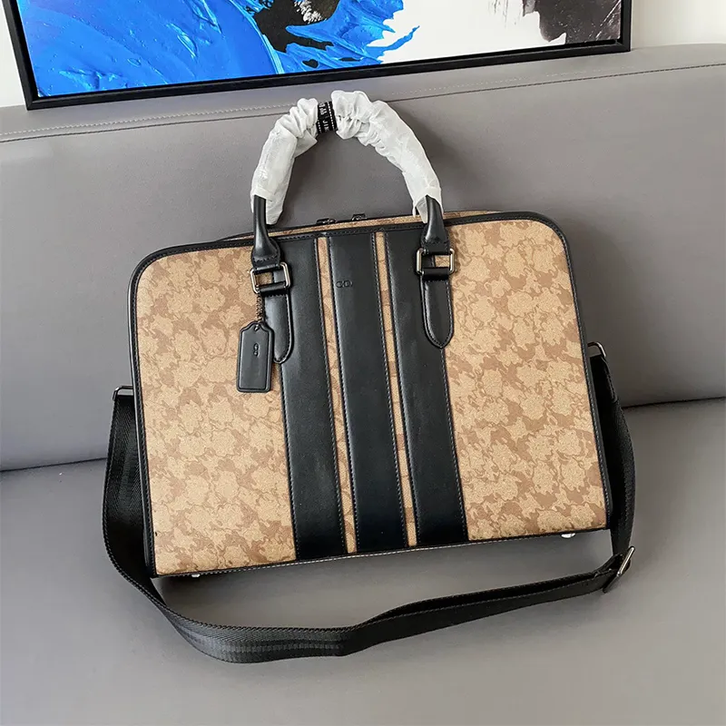 Tasarımcılar evrak çantası lüks erkekler iş çantaları paket laptop çantası Harf tasarımı deri çanta messenger kapasiteli omuz çantaları Çok yönlü çok güzel
