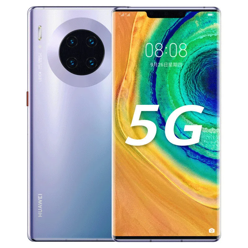 Оригинальный мобильный телефон Huawei Mate 30 Pro 5G Smart 8GB RAM 256GB ROM Kirin 990 40MP NFC 4500mAh Android 6.53 "Полноэкранный идентификатор отпечатка пальца Face IP68 Водонепроницаемый сотовый телефон