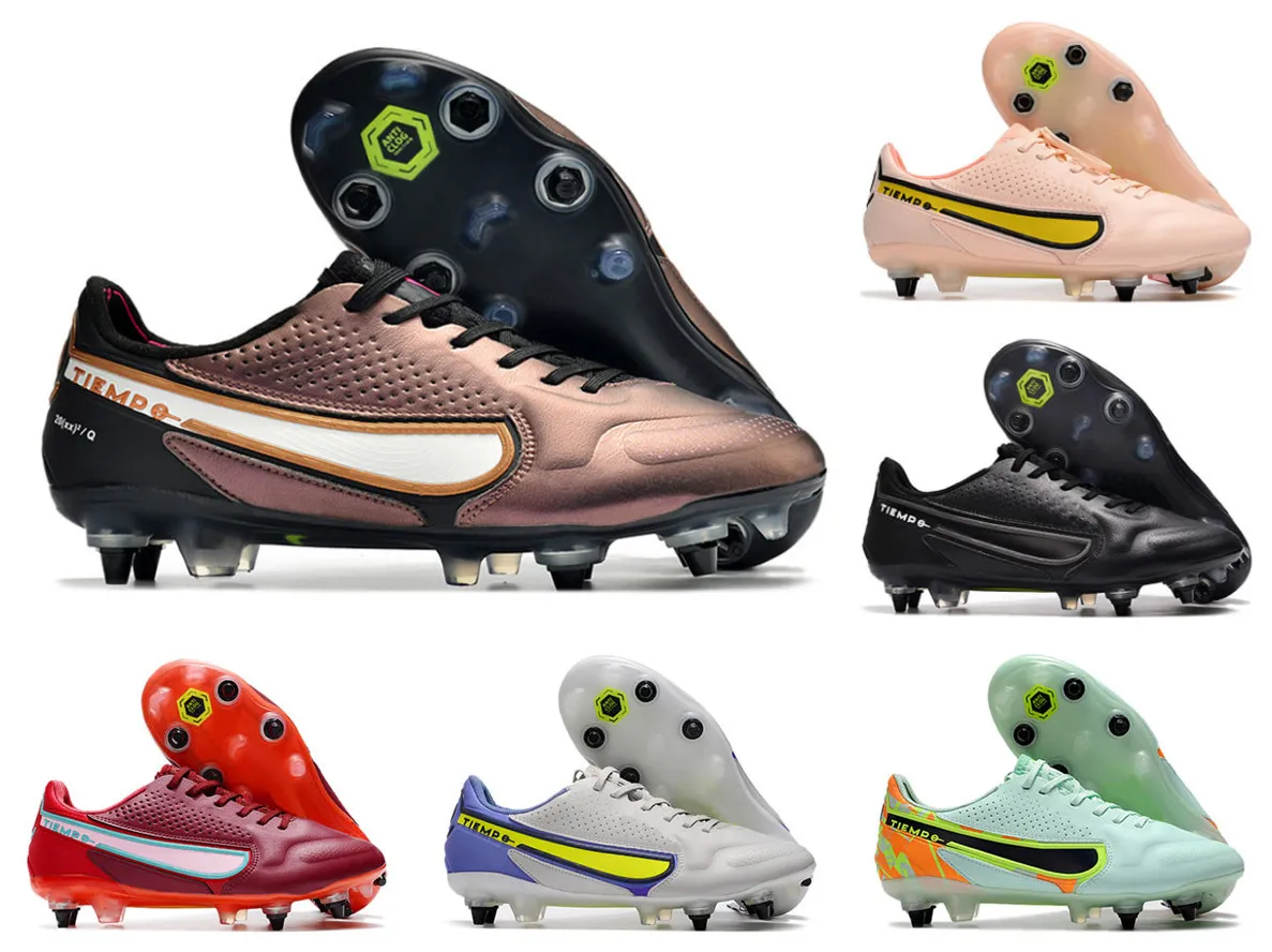 Chaussures de football pour hommes Tiempo Legend 9 Elite SG Steel Spike Boots Crampons Taille US 6.5-11