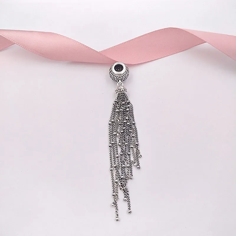 Perle in argento sterling 925 Charms incantati con pendente a nappa adatta per bracciali gioielli stile Pandora europeo Collana 797018CZ AnnaJewel