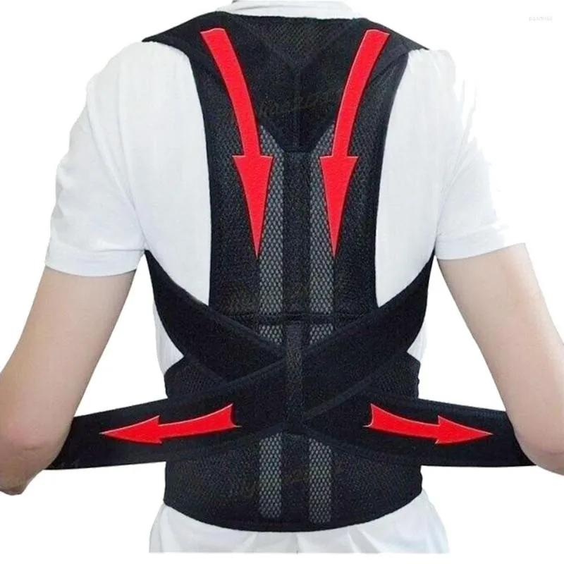 Men's Body Shapers Straight Back Support Belt Waist Posture Corrector Adjustable Adult Correction Trainer Shoulder Lumbar Brace