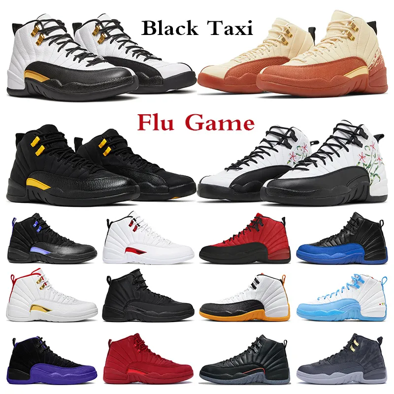 Sapatos de basquete masculino 12S Retro 12 Treinadores Black Taxi Royalty Dark Concord Twist The Master Reverse Gripe Game Michigan Men Sports Sports