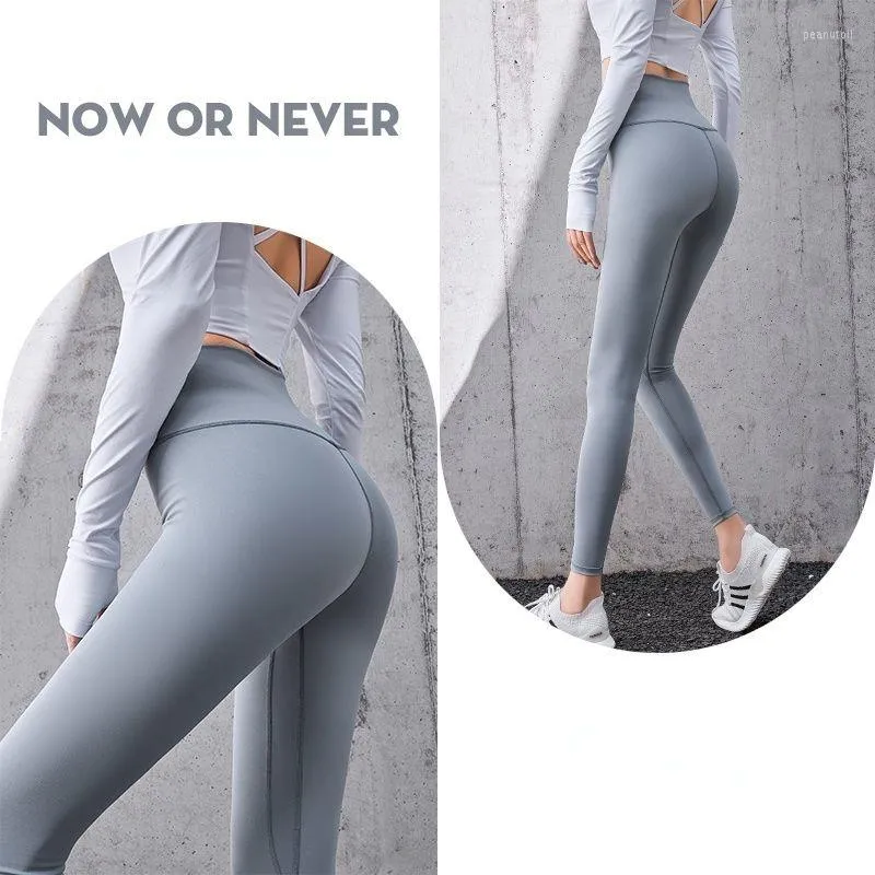 High Waist Invisible Zipper Yoga Booty Lifting Leggings For Women