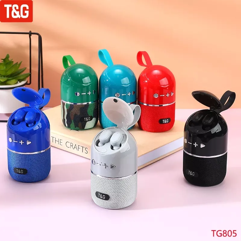 TWS 2 In 1 Mini Wireless Bluetooth 스피커 이어폰 2-in-one-one TWS 헤드폰 서브 우퍼 스테레오 핸즈프리 다중 기능 TF 카드 FM 라디오를위한 Samsung