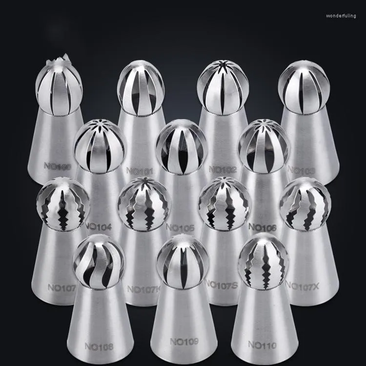 Baking Tools 1 Set 13 Piece Different Style Russian Tulip Stainless Steel Icing Piping Nozzles Tip Pastry Dessert Decorators