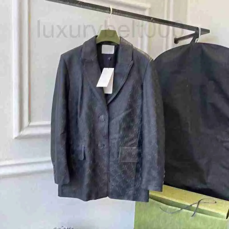 Kvinnorjackor Designer Womens Designer Denim Woman Coats Double G Autumn Spring Style Slim For Lady ￤kta l￤derjacka E128 1ZLO