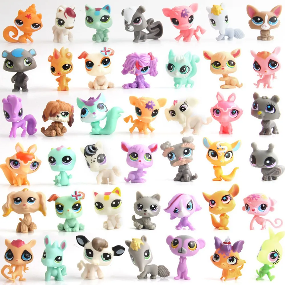 شخصيات لطيفة Cat الحيوانات النادرة Littlest Toys Pets Mini Stands Assure Assures Collection الأصلي حديقة اليدوية دمى الهدية 1195