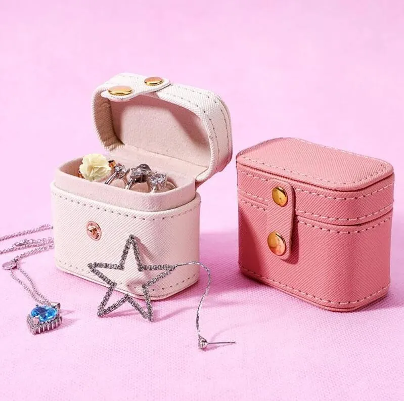 Ring Box Small Travel Sieraden Organisator Mini Jewelry Case draagbare ringen opbergdozen geschenkverpakking voor meisjes vrouwen