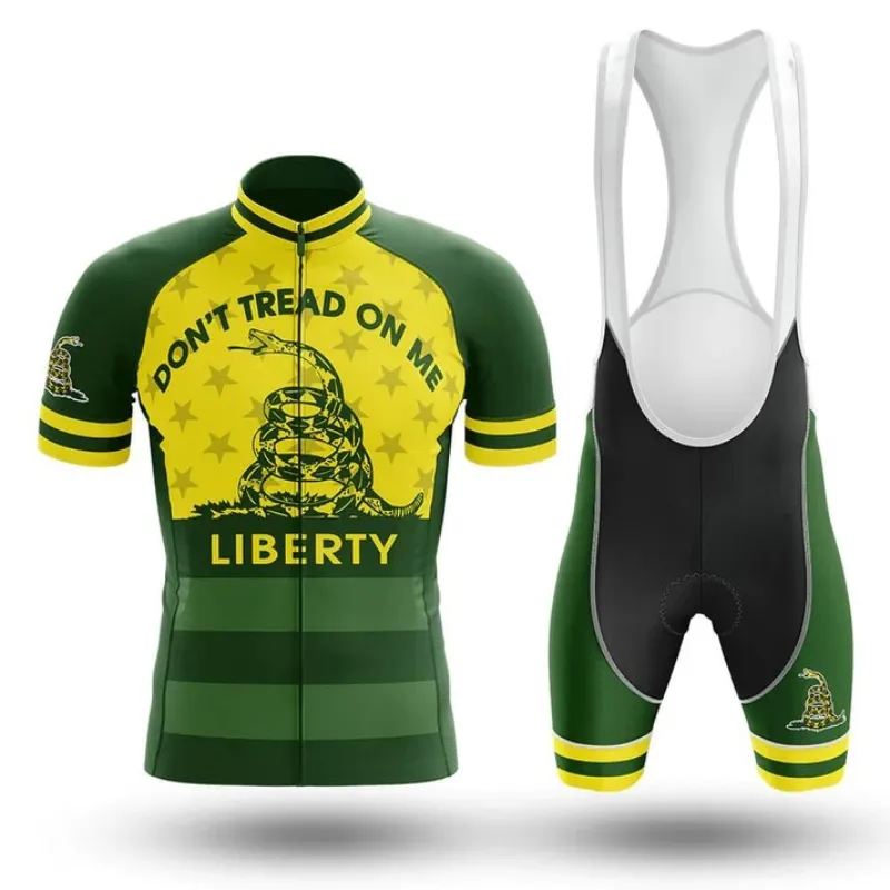 Gadsden Flag Proチームサイクリングジャージーセット2024ニュースセット夏のクイックドライ自転車服Maillot Ropa Ciclismo MTB CyclingMen Suit