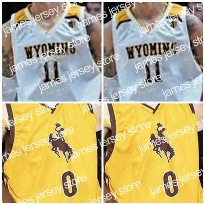 Koszykówka uniwersytecka nosza Nik1 NCAA College Wyoming Cowboys Basketball Jersey 14 Austin Mueller 22 Kenny Foster 23 Kwane Marble II Customed Sched