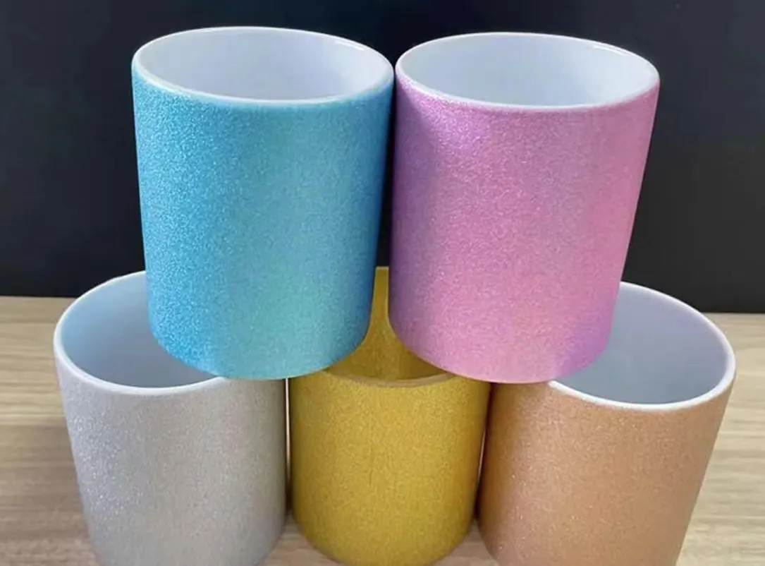 Tasse à paillettes de sublimation de 11 oz, tasses à café vierges en céramique, transfert de chaleur personnalisé, tasse d'eau blanche en céramique, cadeau de fête, tasses à boissons