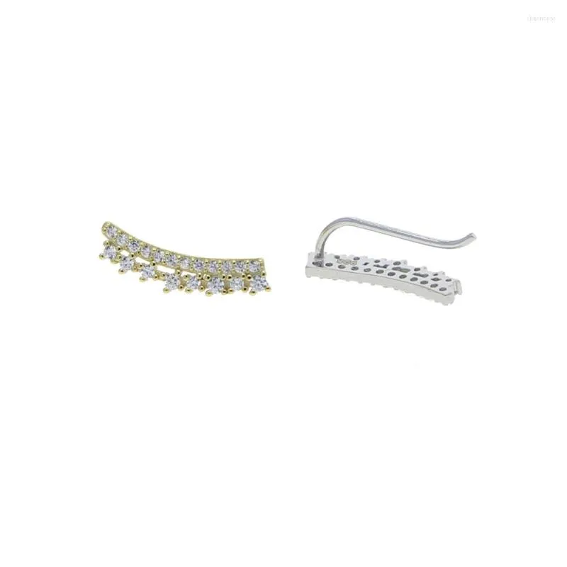 Stud Earrings Fashion Mini Cubic Zircon Paved Climber Ear Cuff Earring With Gold Silver Plated 925 Sterling Tiny Wedding