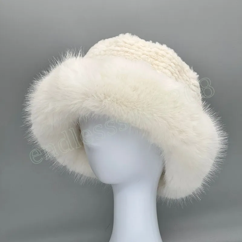 Moda taklit kürk kova şapkası kadınlar için yumuşak sıcak kış şapkası kadın rüzgar geçirmez kaplı şapkalar kapakları kapak kadın panama
