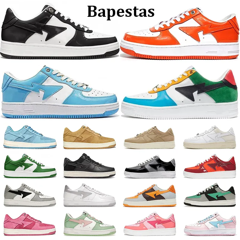 Bapestas Sk8 Sta Casual Shoes Men Women Designer Bapesta Black White UNC Tokyo Blue Suede Sail Pastel Green Mens Trainers Outdoor Sneakers