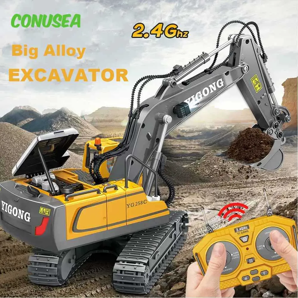 Voiture Électrique/RC RC Pelle Bulldozer Camion Jouets Pour Garçon 2.4G  Télécommande Dumper Véhicule Dingénierie Tracteur Chenille Cadeau  Danniversaire Enfant T221214 Du 32,48 €