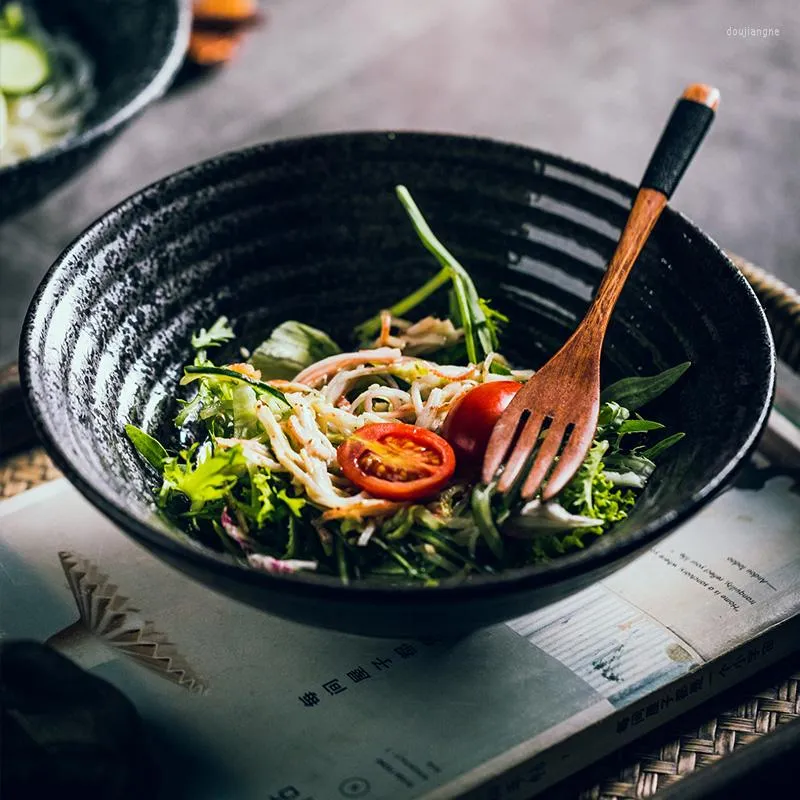 Tazones FANCITY Tazón de cerámica creativo Solo fideos ramen Desayuno Ensalada de frutas Grande