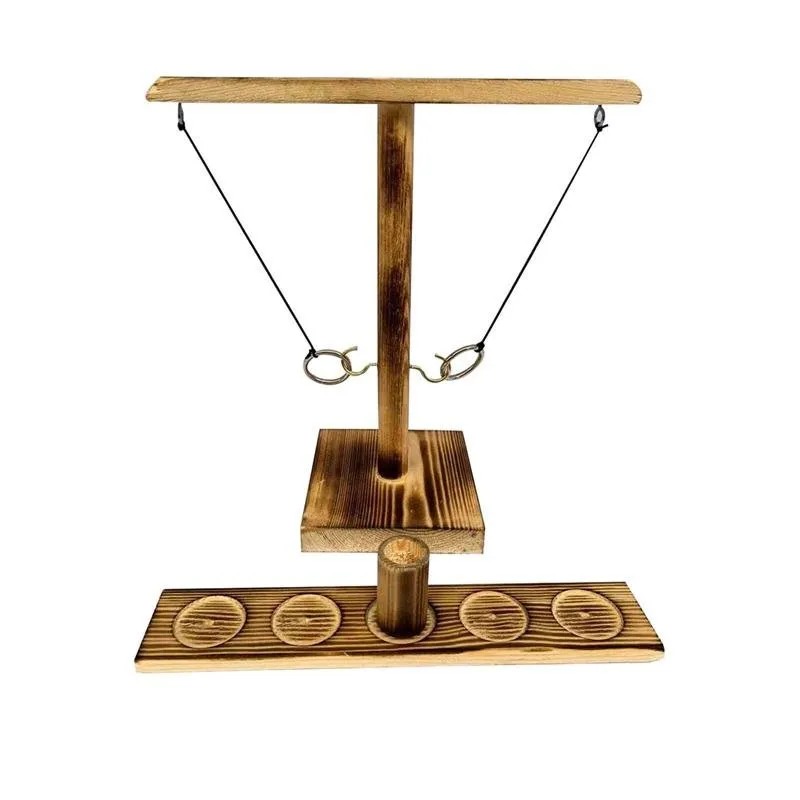 Jeu de lancer d'anneaux anneaux en bois fête de pique-nique fournitures de boisson jeter des anneaux lancer des jeux de tir interactifs table à vin lancer nouveau