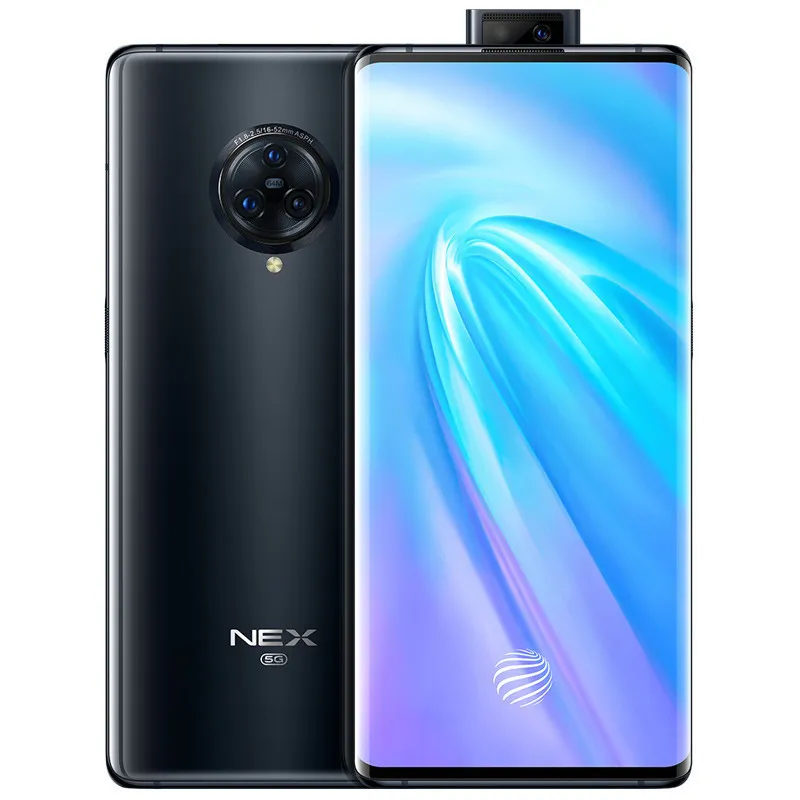 オリジナルVivo Nex 3 5G携帯電話12GB RAM 256GB ROM Snapdragon 855プラスOcta Core 64MP AI NFC 4500MAH Android 6.89 "フルスクリーン指紋IDフェイススマート携帯電話