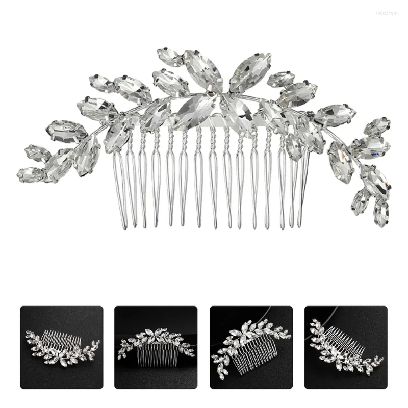 Headpieces Hair Comb Brud Crystal Side Wedding Bride HeaddressHairpin Clips Rhinestone glittrande tillbehörsmycken