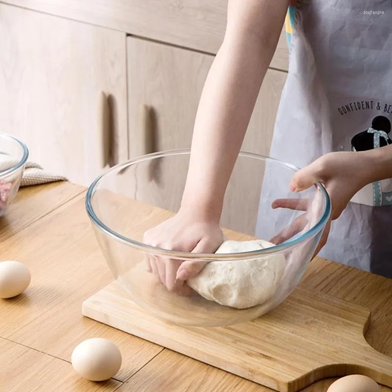 Tigelas de grande capacidade de grande capacidade tigela de vidro de vidro de vidro antiaderente utensílios de cozinha queijo e armazenamento de pão de arroz