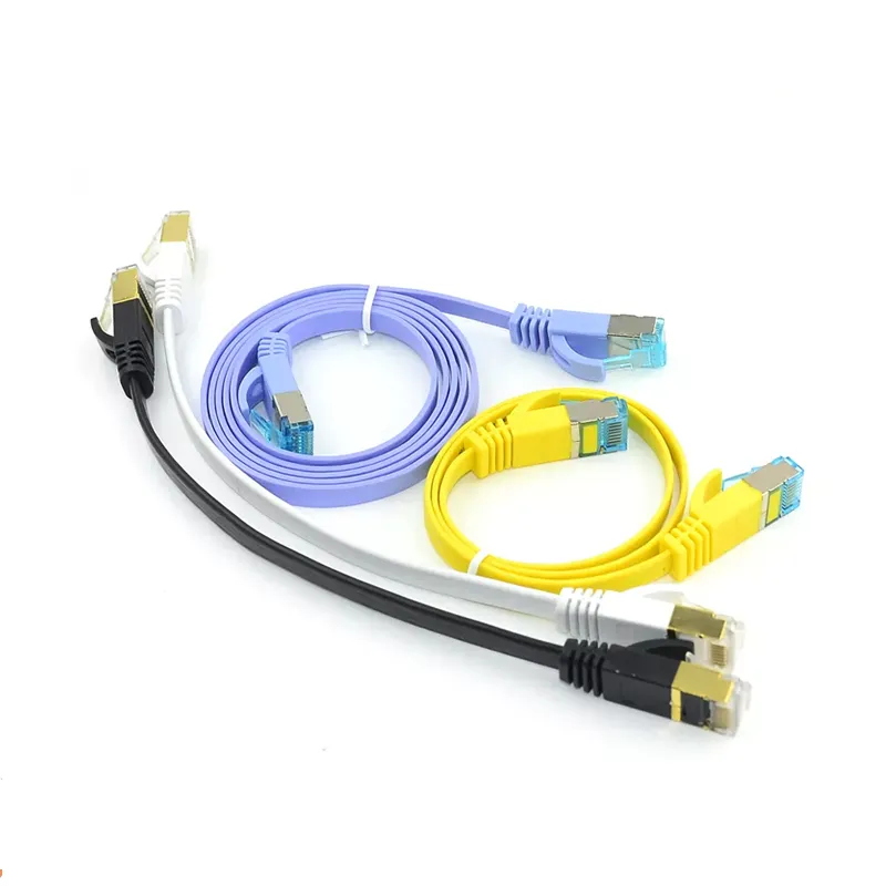 Kedi 7 Ethernet Kablosu 9.84ft Yüksek Hızlı Profesyonel Altın Kaplama Fiş STP Kabloları CAT7 RJ45 Ağ Kablosu 3 Metre Beyaz Siyah Mavi Kırmızı