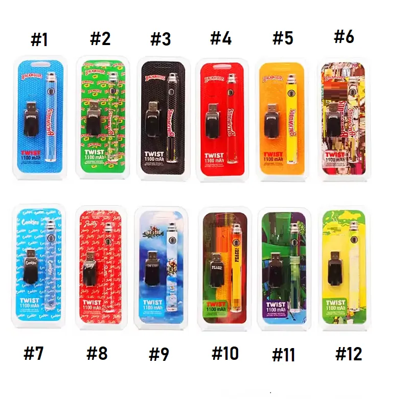 Backwoods COOKIES SLIM PEN TWIST BATTERY 1100mAh Pre Heating Adjustable Voltage 3.3V 4.8V