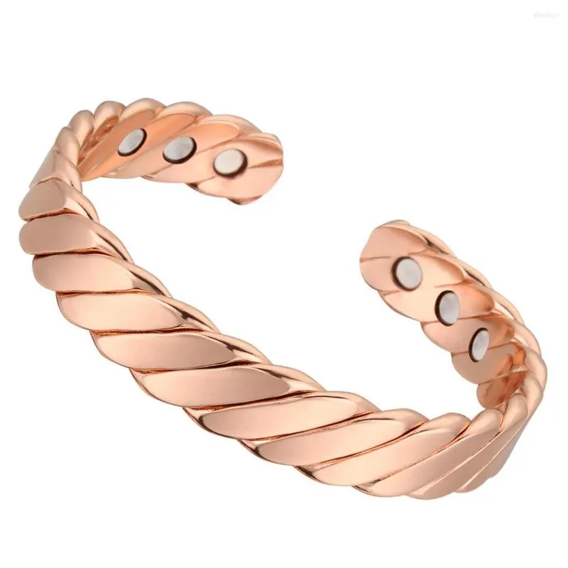Bangle Pure Copper Men Energy Magnetic Adjustable Femme Vintage Wide Bracelets Bangles For Women 15000 Gauss