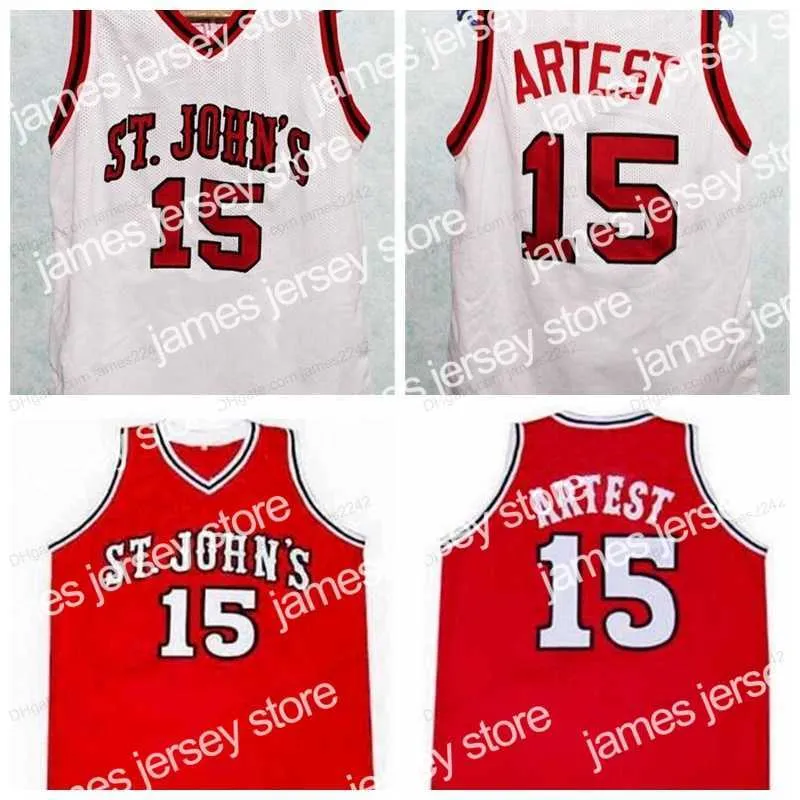 バスケットボールジャージカスタムレトロロンアーティストカレッジバスケットボールジャージメンズステッチ白赤任意のサイズ 2XS-5XL 名前と番号最高品質