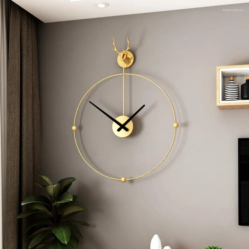 Horloges murales grande horloge nordique luxe moderne géant Design minimaliste silencieux mécanisme créatif salon Wandklok décor à la maison