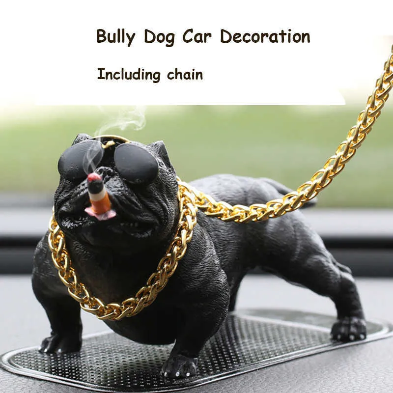 Creative Bully Pitbull Dog Doll Car Dashboard Ornament Interior